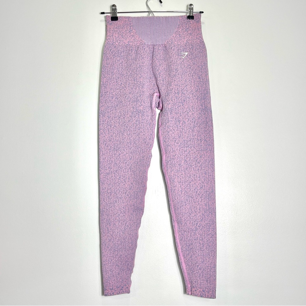 GYMSHARK Women's Pink Gray Workout Leggings Training Athletic Size Medium